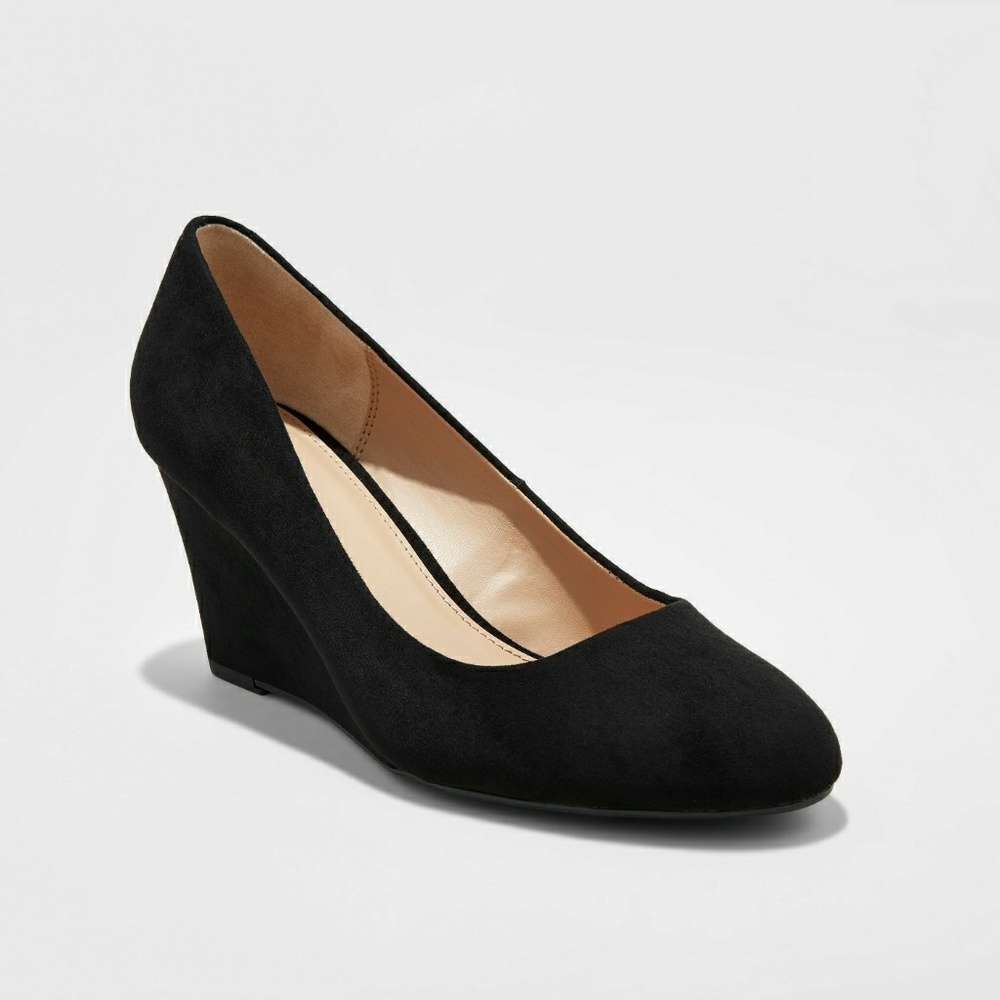Women's Dot Round Toe Wedge Pumps - A New Day™